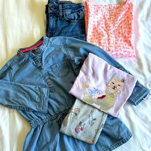 3 Tops & 2 Pants Animal Lover Girls Bundle